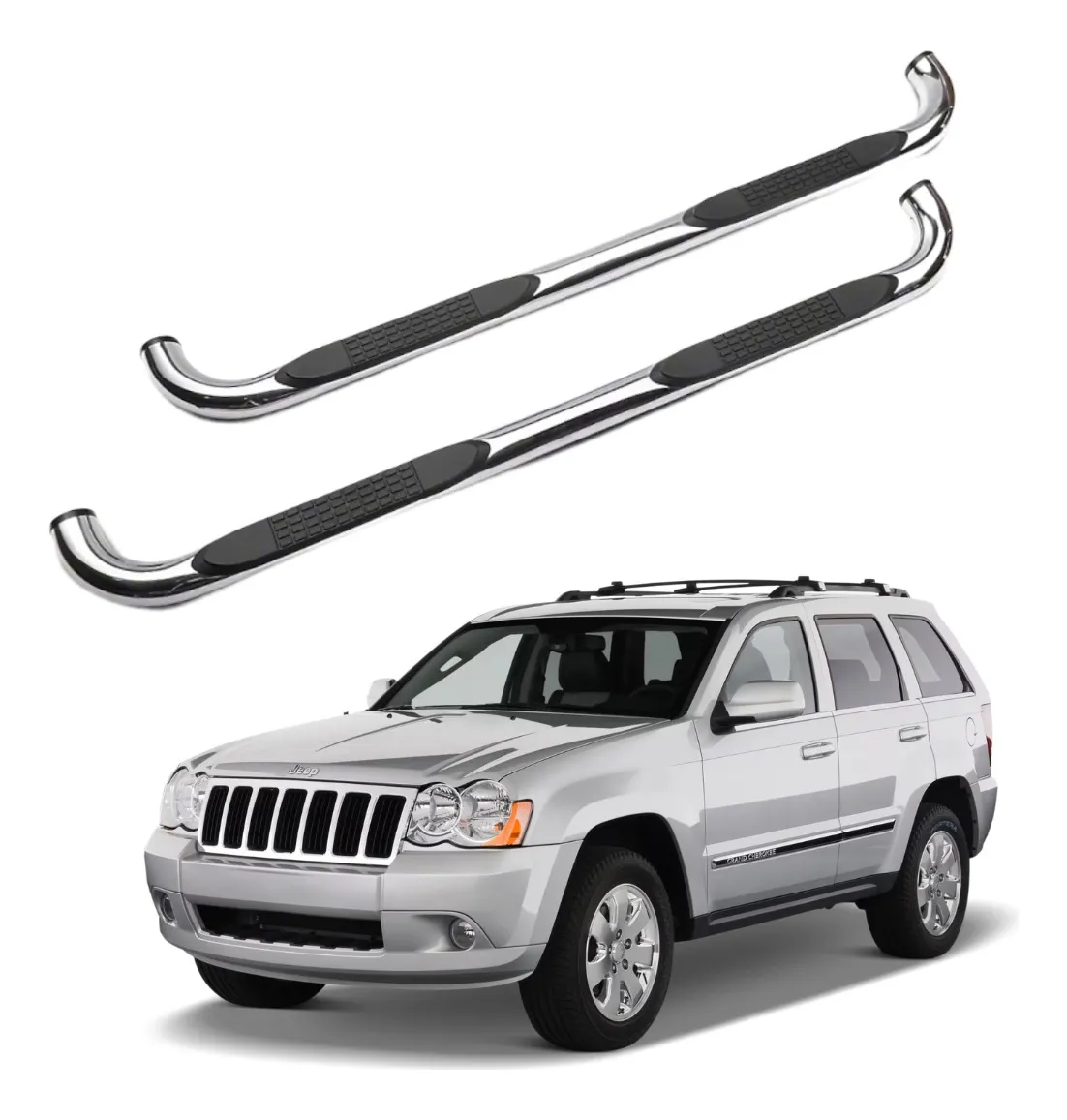 Estribos Redondos Jeep Grand Cherokee Suv 2005 - 2010 Inox - Image 1