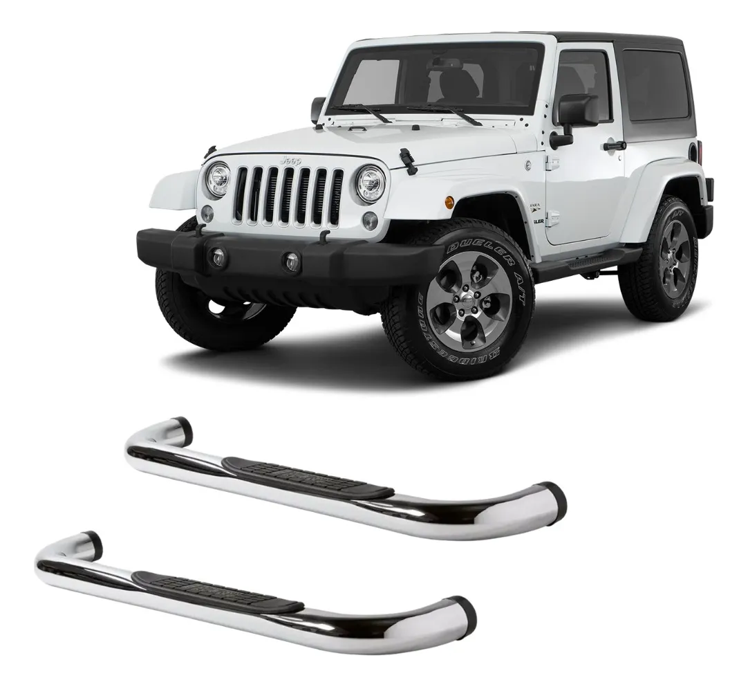 Estribos Redondos Jeep Jk 2 Puertas 2007 - 2018 Inoxidable - Image 1