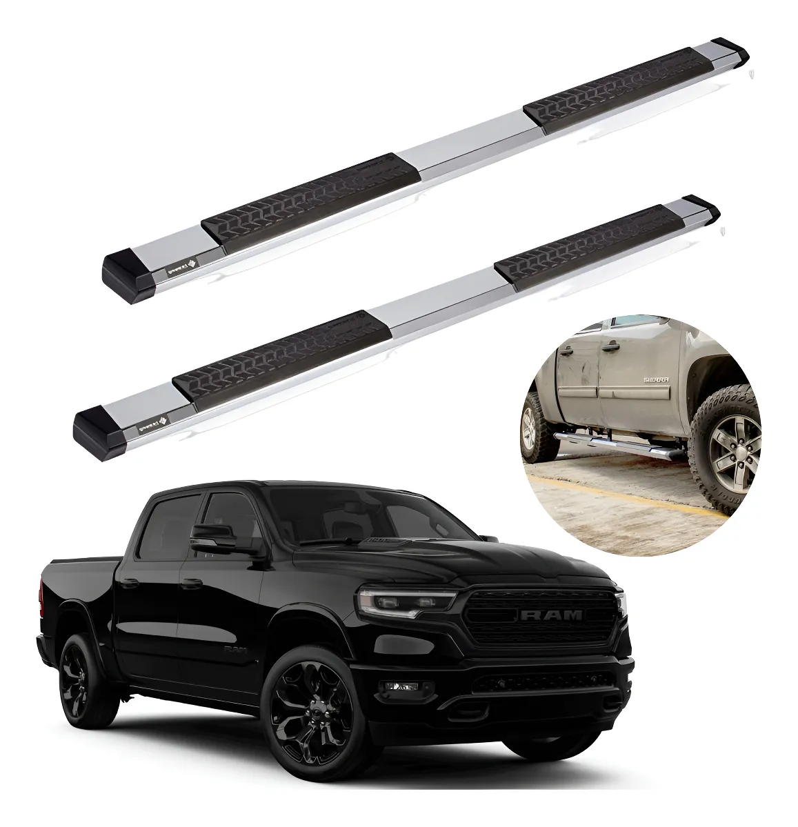 Estribos Serie 500 Ram 1500 Limited 2019 - 2023 Dob Cab Crom - Image 1