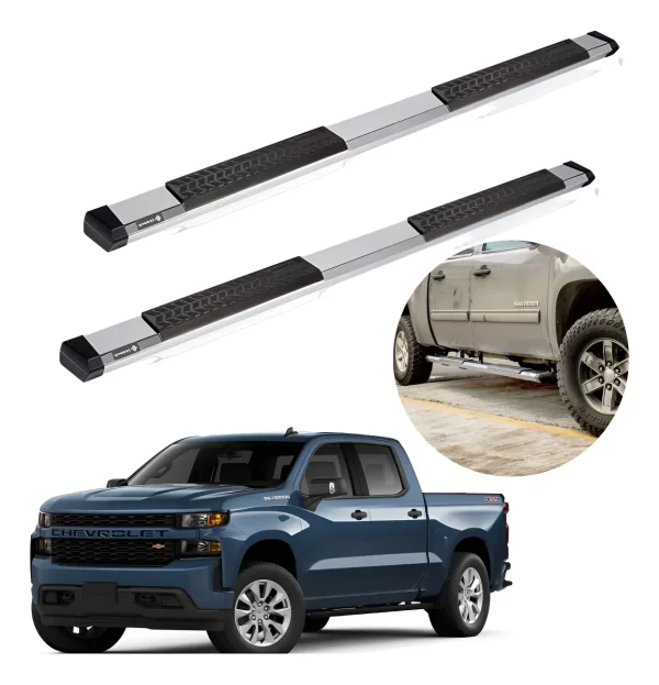 Estribos Serie 500 Para Silverado 2019 - 2023 Doble Cabina