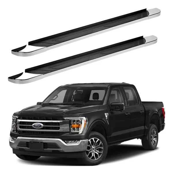 Estribos Regal Negros Ford F-150 Doble Cabina 2017 - 2022 +