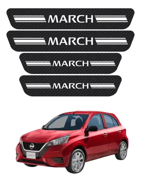 Sticker Protección Bl De Estribos 4 Puertas Nissan March