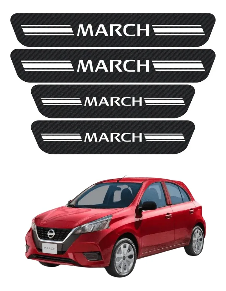 Sticker Protección Bl De Estribos 4 Puertas Nissan March - Image 1
