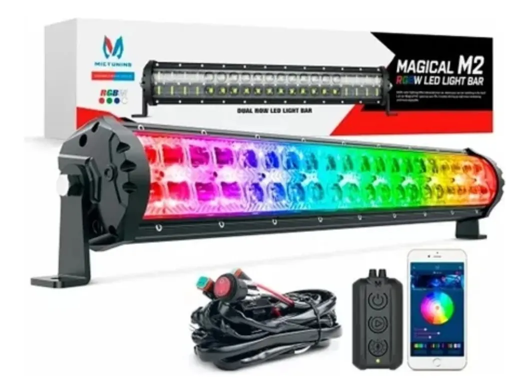 Barra Luz Led 22 PuLG Mictuning Jeep Rzr Can Am Magical Rgbw - Image 1