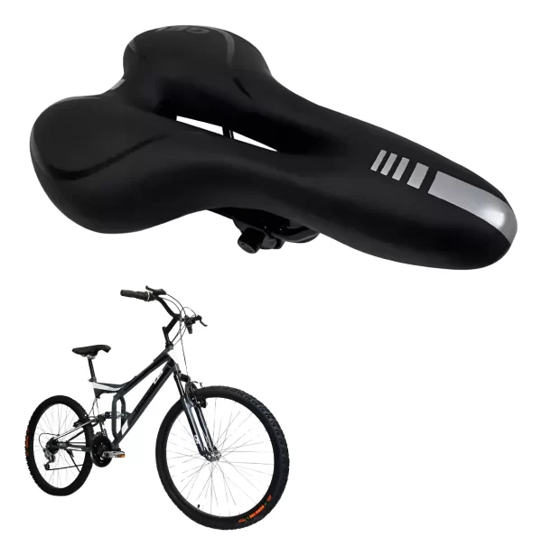Asiento De Bicicleta Impermeable De Gel Acolchonada Negro