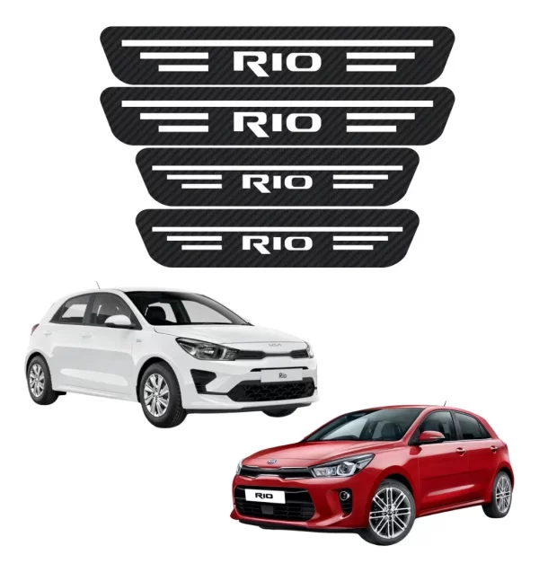 Sticker Bl Protector De Estribos 4 Puertas Para Kia Rio