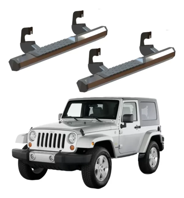 Estribos Serie 700 Cromados Jeep Jk 2007 - 2018 2 Puertas