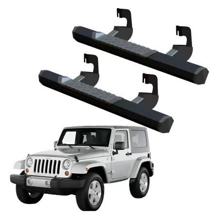 Estribos Serie 700 Negros Para Jeep Jk 2007 - 2018 2 Puertas