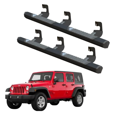 Estribos Serie 700 Negros Para Jeep Jk 2007 - 2018 4 Puertas