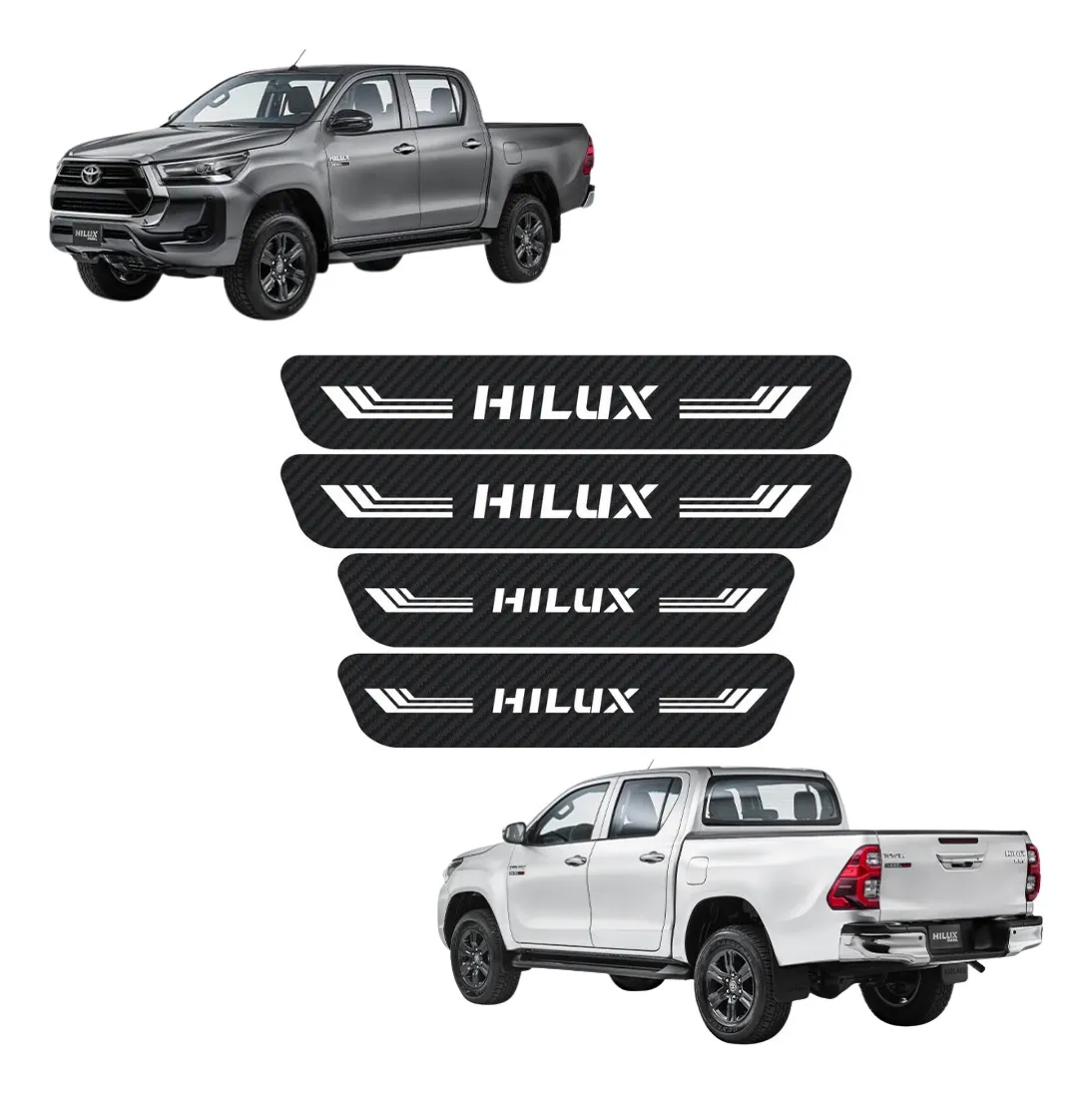 Sticker Protección Bl De Estribos Puertas Para Hilux. - Image 1