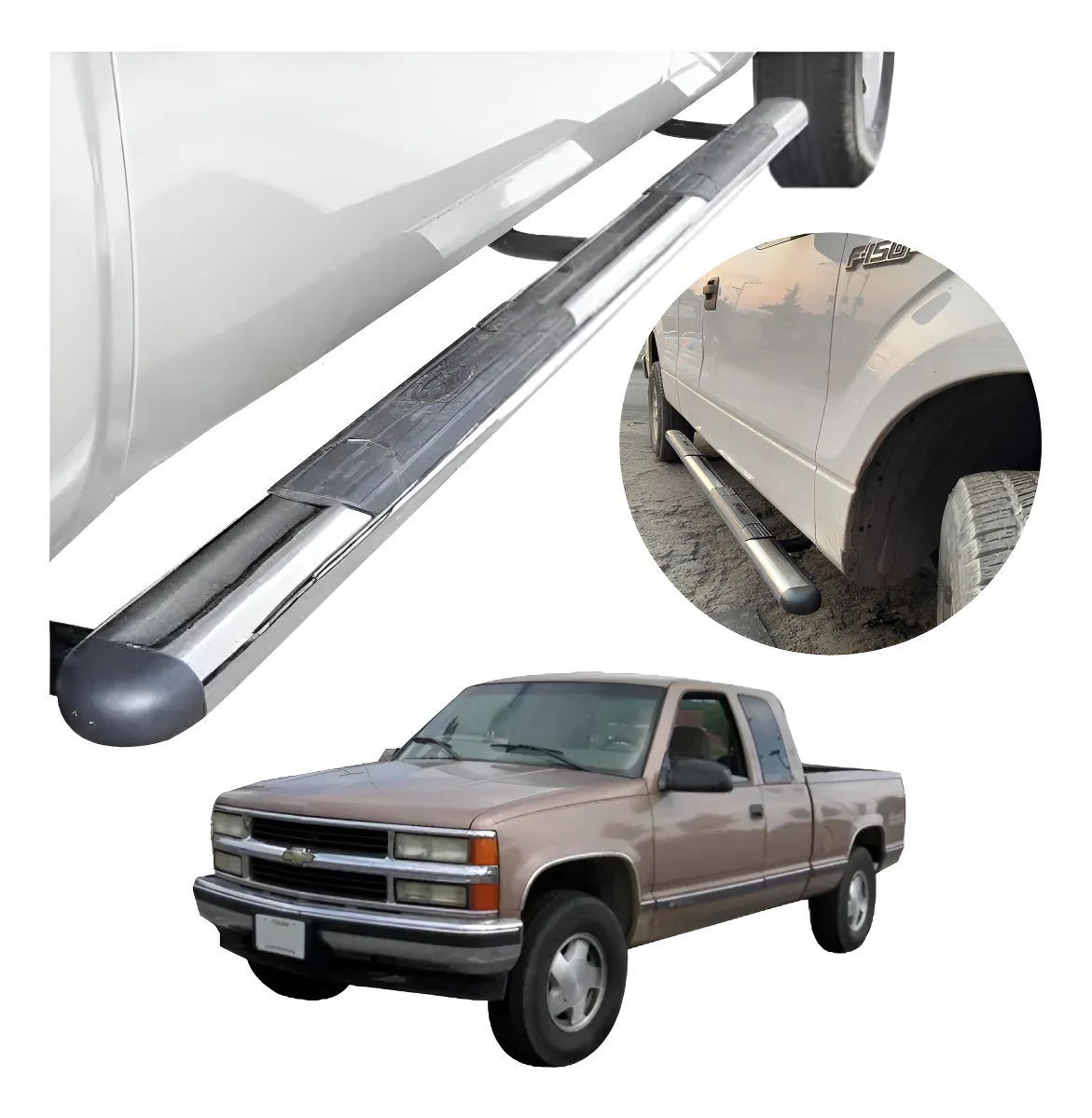 Estribos Gh Chevrolet Silverado Cab/media 1988 Al 1998 - Image 1