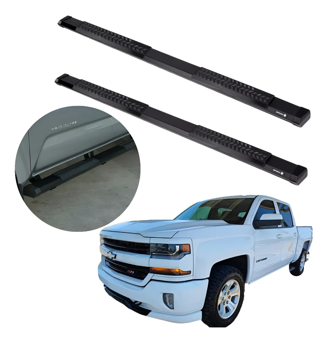 Estribos Serie 500 Para Silverado Cab Extendida 2014 - 2018 - Image 1