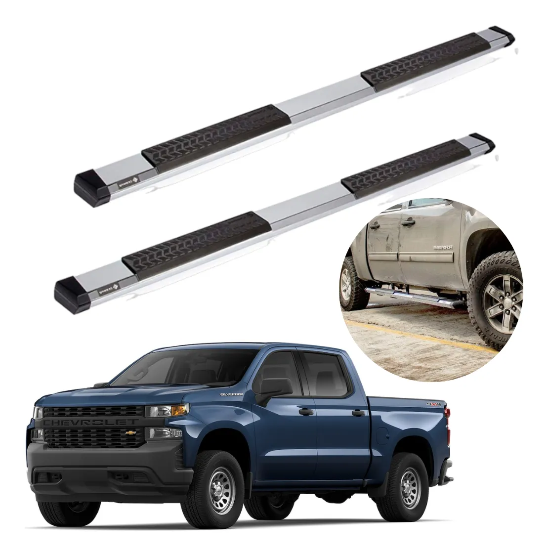 Estribos Serie 500 Cheyenne 2019 - 2023 Cabina Extendida - Image 1