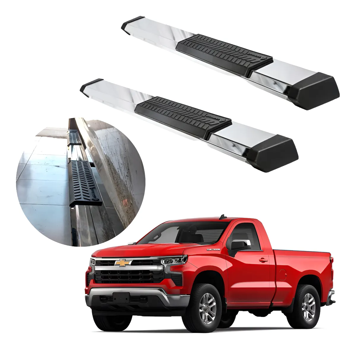 Estribos Serie 500 Para Cheyenne 2019 - 2024 Cabina Regular - Image 1