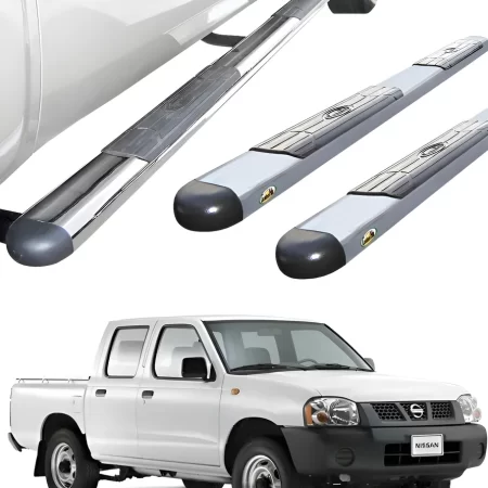 Estribos Gh Cromados P/ Nissan D21 Y D22 Dob Cab 1994 - 2015