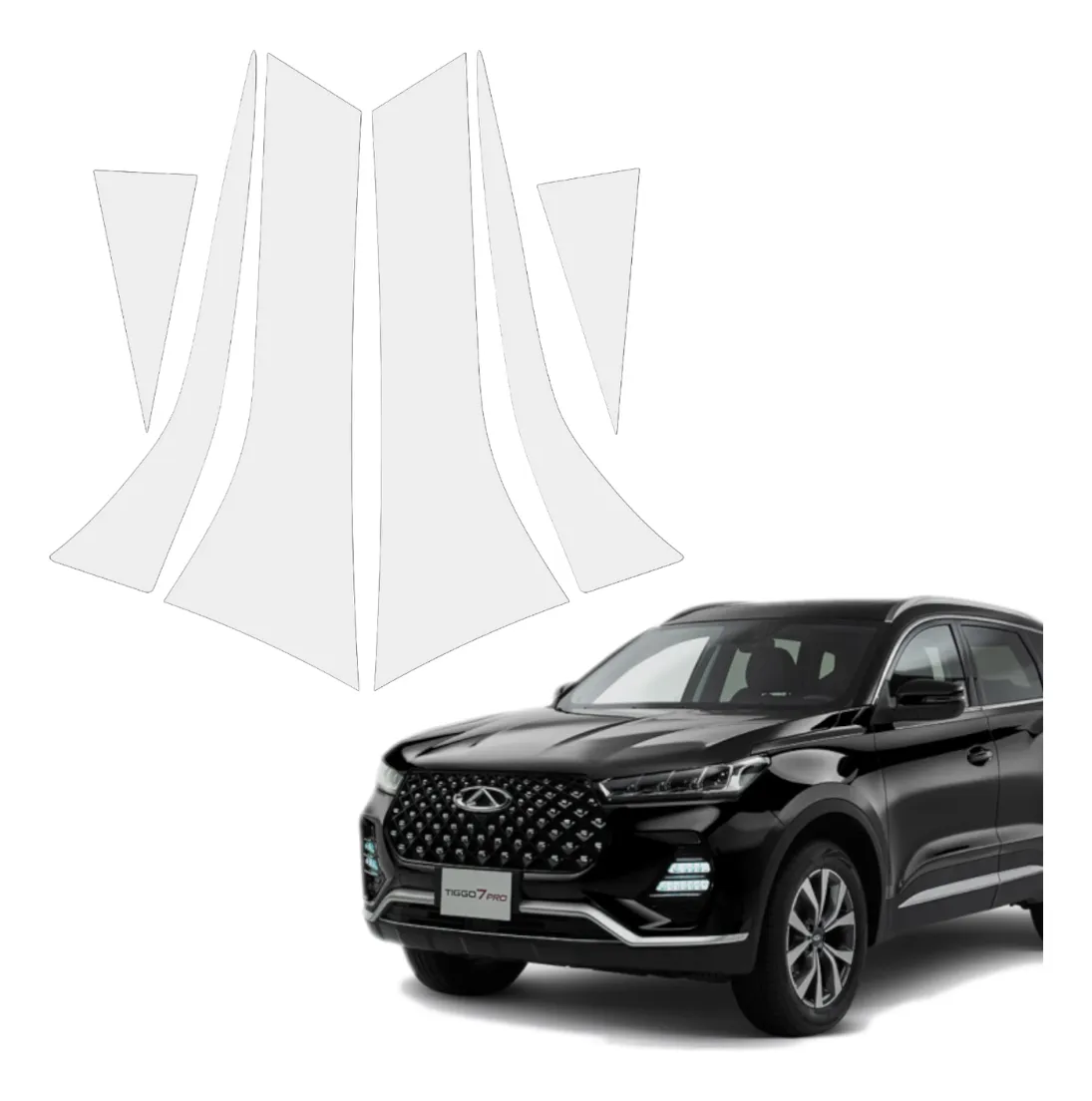 Protección Ppf, Postes Delanteros, Traseros Para Tiggo 7 Pro - Image 1