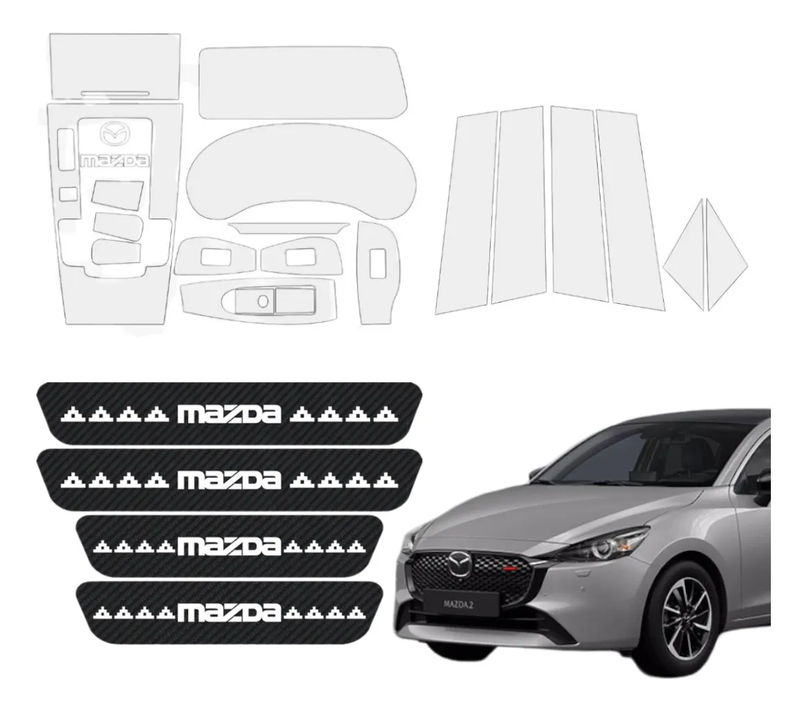 Kit Car Ppf Y Fibra De Carbono Mazda 2 20-23 Hb/sedan Manual - Image 1