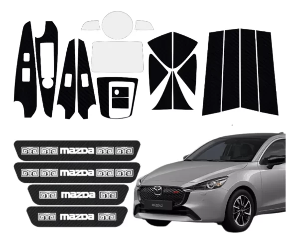 Kit Car Proteccion De Ppf Y Fibra De Carbono Mazda 2 20-23