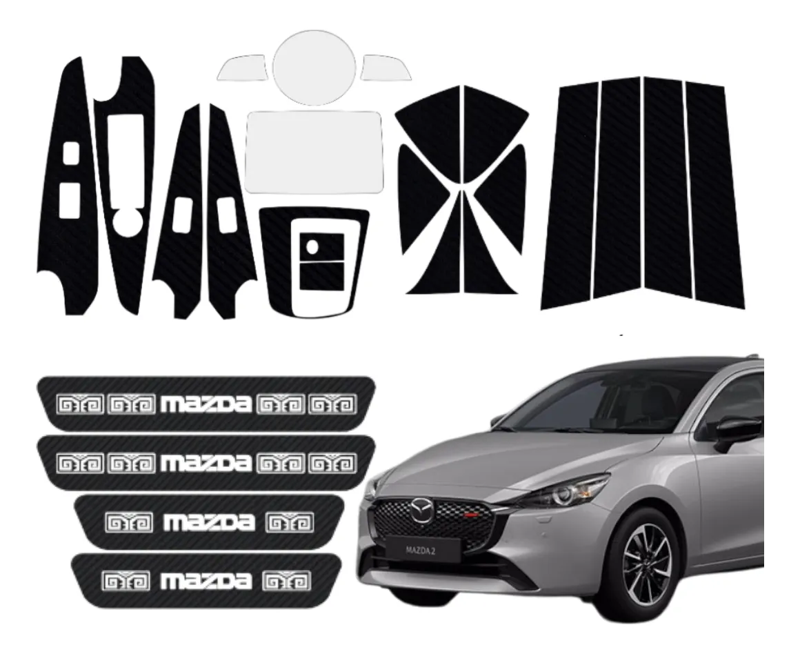 Kit Car Proteccion De Ppf Y Fibra De Carbono Mazda 2 20-23 - Image 1