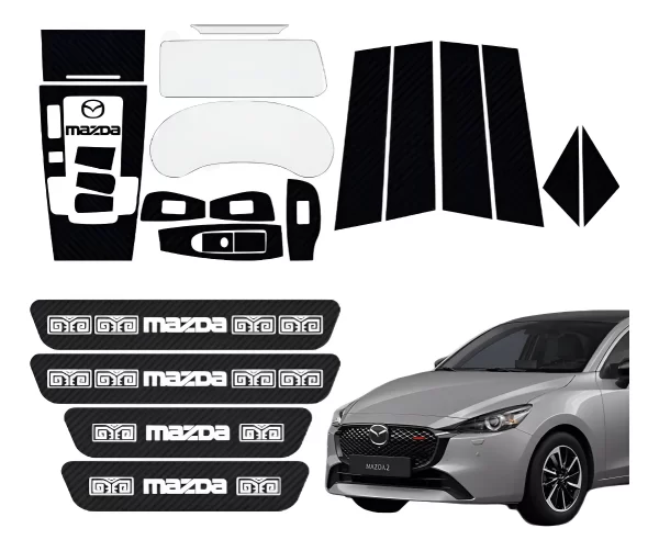 Kit Car Ppf Y Fibra De Carbono Mazda 2 20-23 Hb/sedan Manual