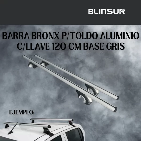 Barras P/toldo De Aluminio C/llave 120 Cm Base Gris