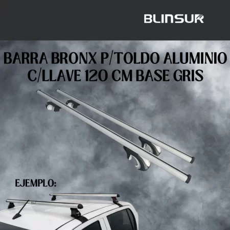 Barras P/toldo De Aluminio C/llave 120 Cm Base Gris - Image 2