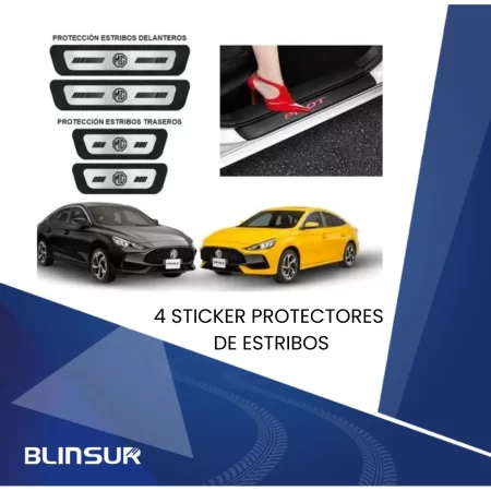 Sticker Protección Fibra De Carbono Estribos Puertas Mg Gt - Image 2