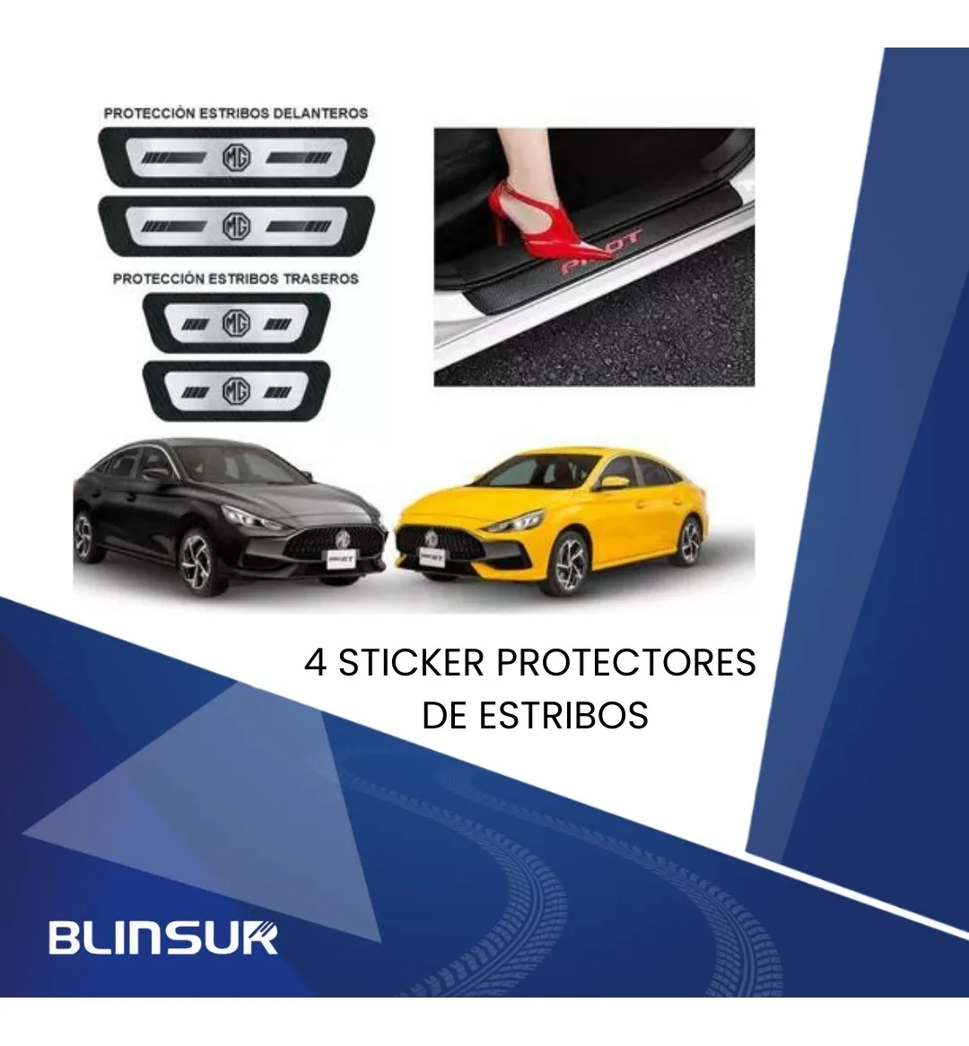 Sticker Protección Fibra De Carbono Estribos Puertas Mg Gt - Image 2