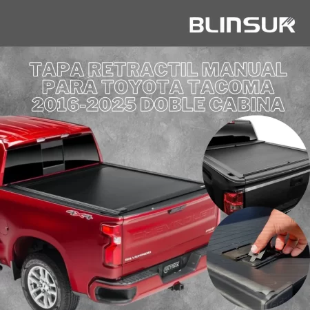 Tapa Cubre Batea Retractil Manual Tacoma 2016-2025 Doble Ca - Image 2