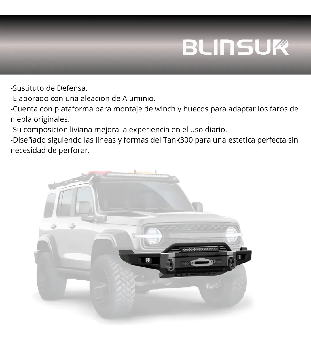 Defensa Delantera Go Rhino Conquest Gwm Tank 300 2024-2025 - Image 2