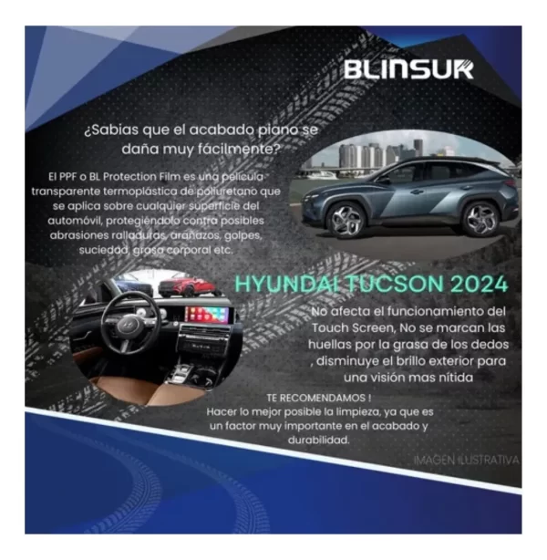 Protección Ppf Pantalla Y Panel De Control Para Tucson 2024