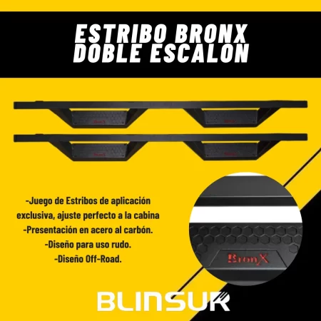 Estribos Bronx Doble Escalon Para Ford Ranger 2012 - 2022 - Image 2