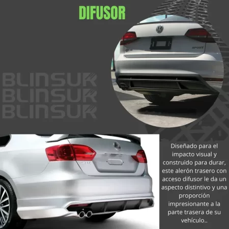 Spoiler Trasero Con Difusor Para Vw Jetta 2015 - 2018. - Image 2