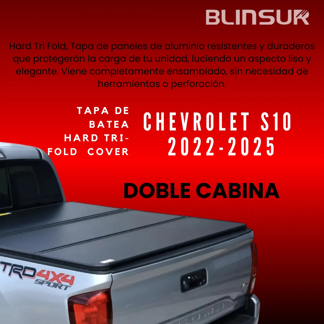 Tapa Rigida Batea Trifold 3 Piezas Chevrolet S10 Max 2022-25 - Image 2