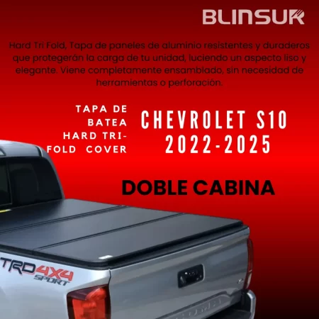 Tapa Rigida Batea Trifold 3 Piezas Chevrolet S10 Max 2022-25 - Image 2