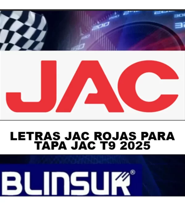 Letras Jac Rojas Para Tapa Jac T9 2025