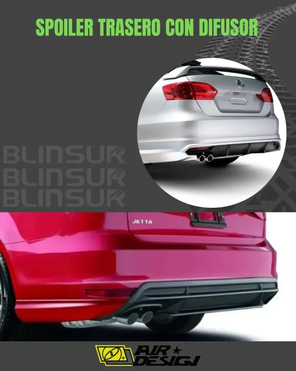 Spoiler Trasero Con Difusor Vw Jetta 2011 - 2014