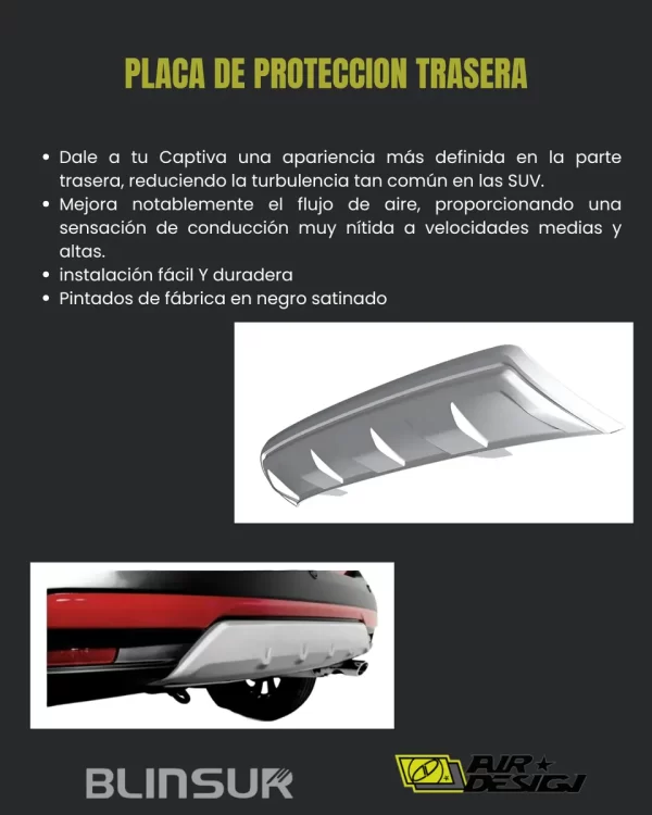 Skid Plate Trasero Chevrolet Captiva 2021 - 2023