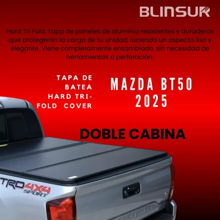 Tapa Rigida Cubre Batea Para Mazda Bt 50 2025 Dboble Cabina - Image 2