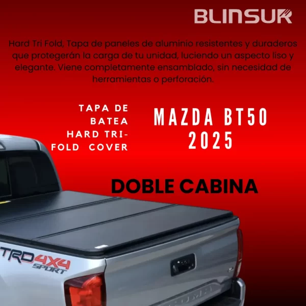 Tapa Rigida Cubre Batea Para Mazda Bt 50 2025 Dboble Cabina