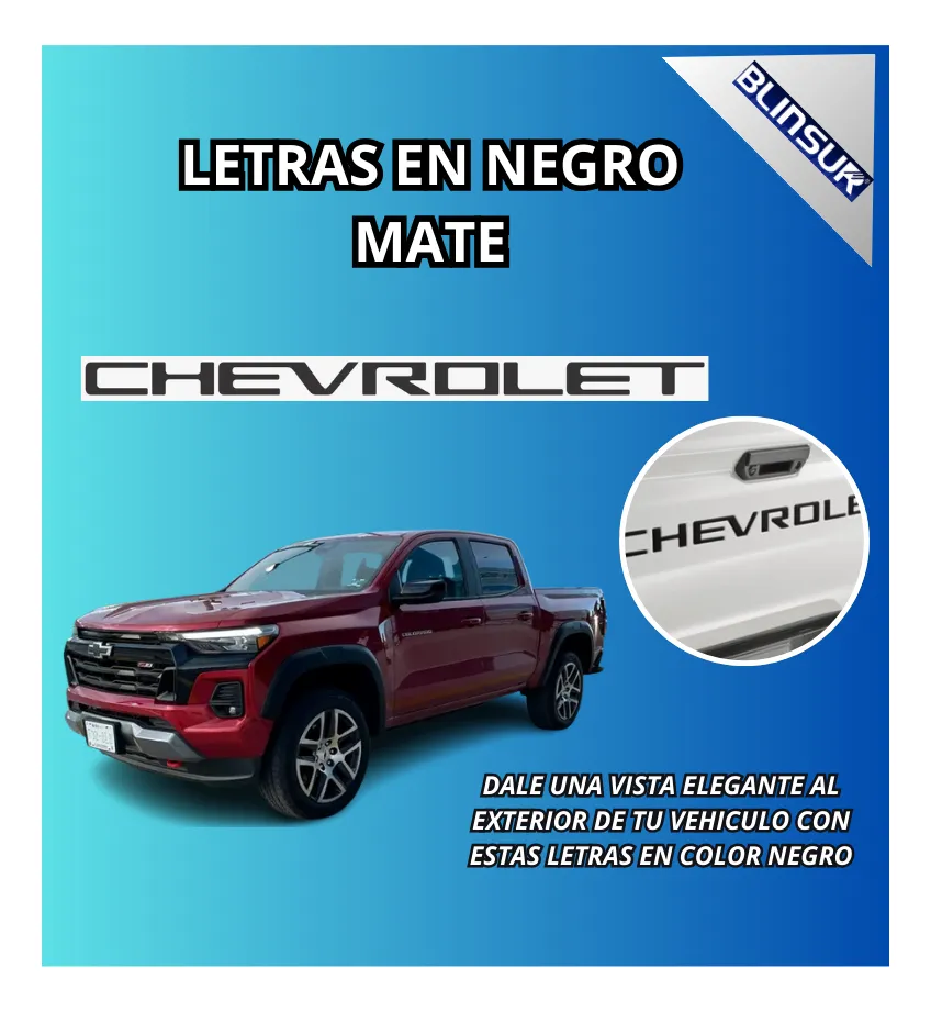 Letras Negro Mate Chevrolet Colorado Lt 2025 - Image 2