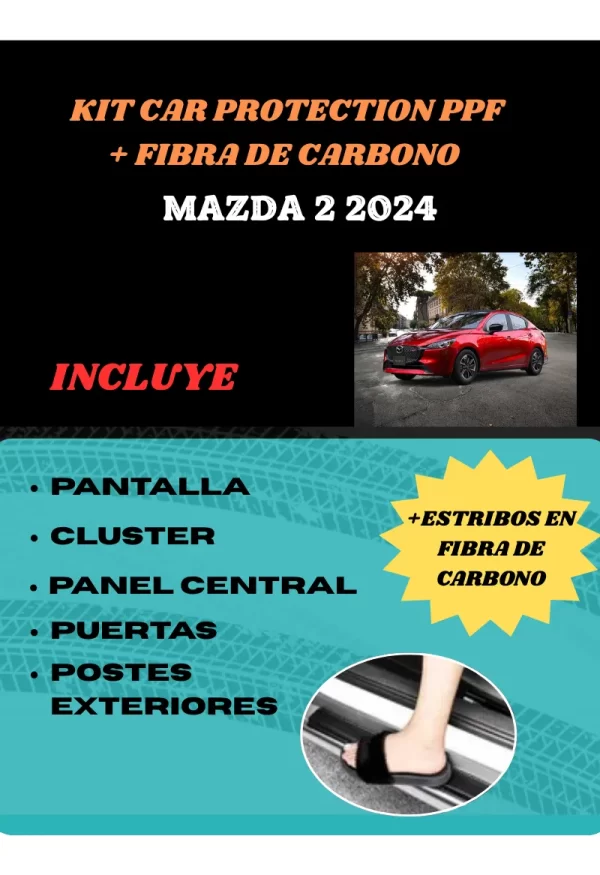 Kit Car Ppf Y Fibra De Carbono Mazda 2 2024