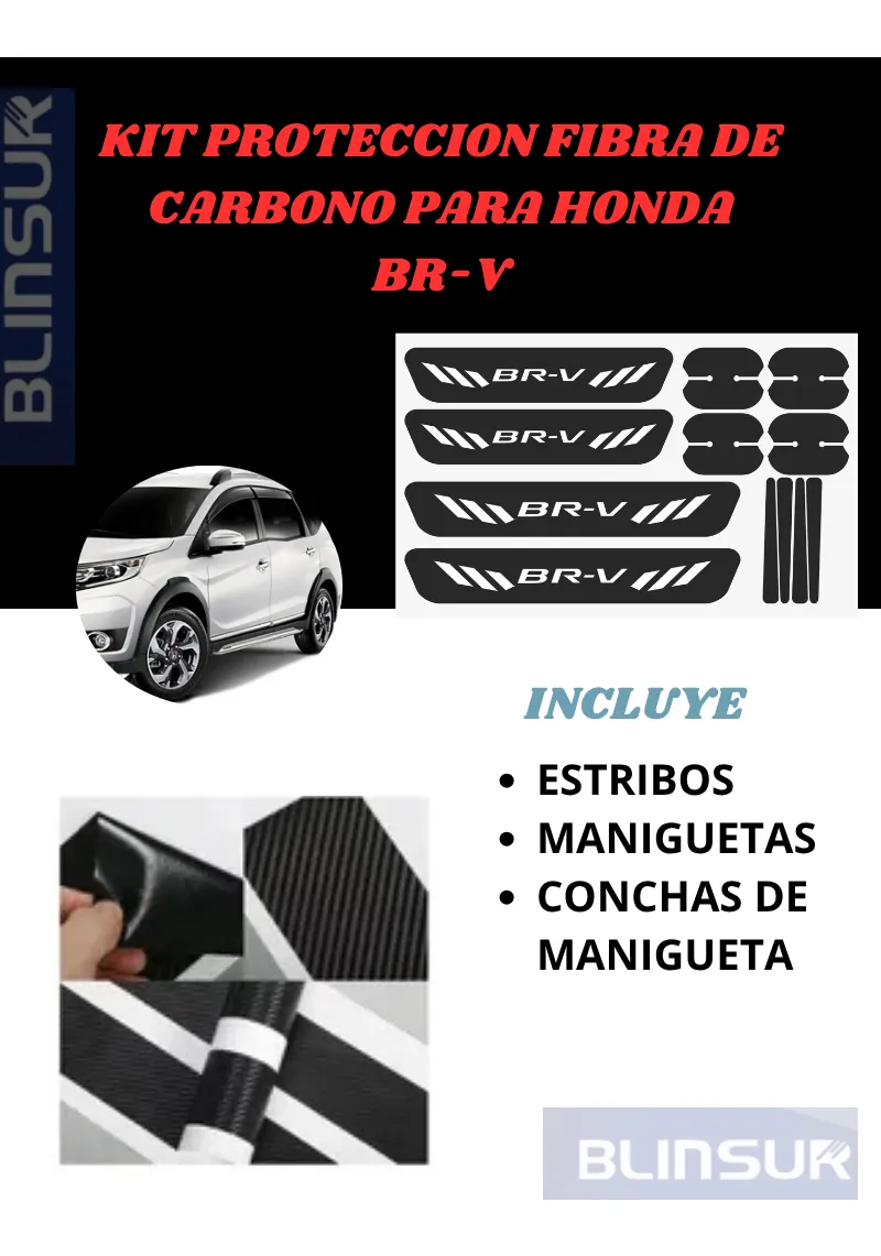 Kit Combo Proteccion Fibra De Carbono Para Honda Br-v - Image 2