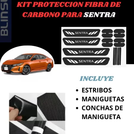 Kit Combo Proteccion Fibra De Carbono Para Sentra - Image 2