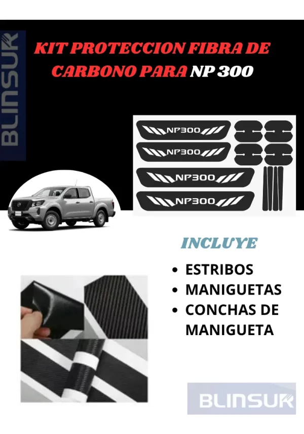 Kit Combo Proteccion Fibra De Carbono Para Np 300