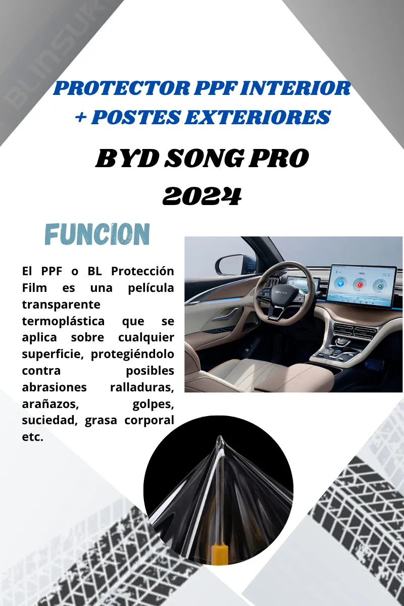 Ppf Pantalla Cluster Y Postes Ext. Para Byd Song Pro 2024 - Image 2