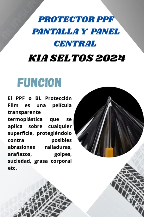 Protección Ppf Pantalla Y Panel Central Para Kia Seltos 2024