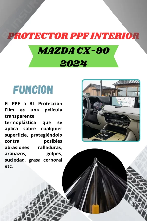 Protección Ppf Pantalla Y Panel Central Para Mazda Cx90 2024