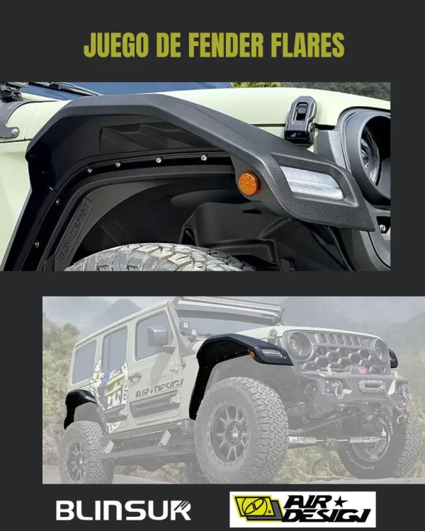 Juego De Cantoneras Panther Pro Fender Jeep Wranglerjl 18-25