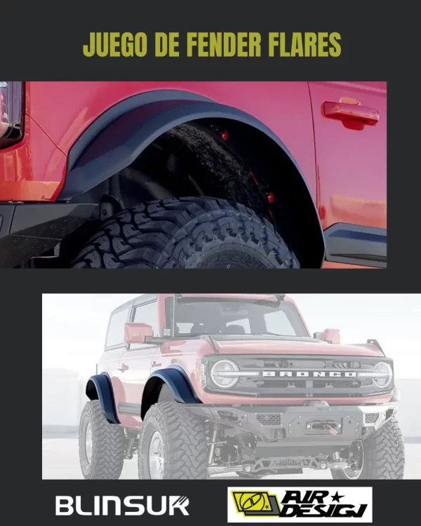 Juego De High Profile Wide Fender Flares Ford Bronco 21-25